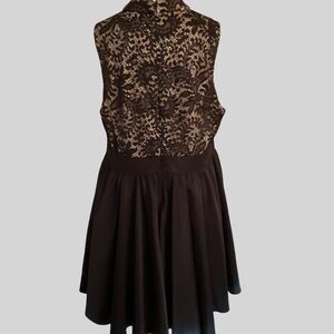 Chi Chi London Black Lace Crinoline Flare Holiday Party Event Dress- Sz-20